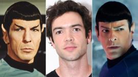 Leonard Nimoy, Ethan Peck and Zachary Quinto